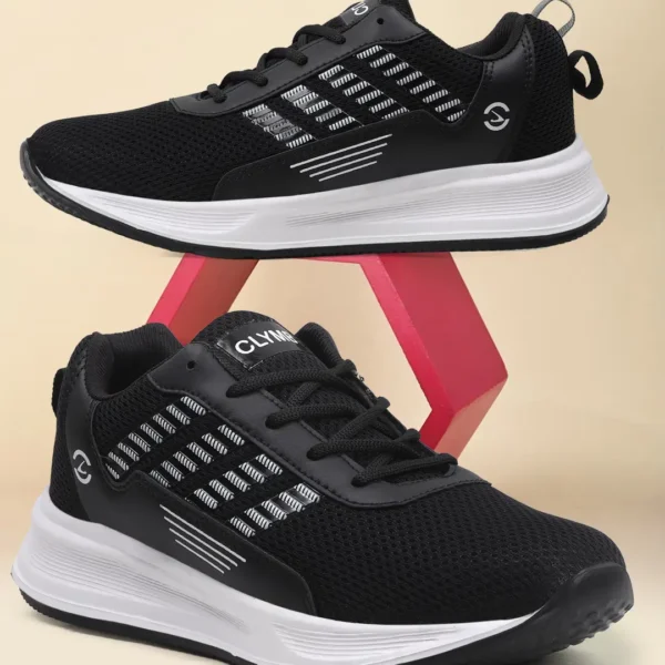 Clymb Black Men's Sports Running Shoes
