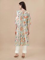 TRAHIMAM Cotton Blend Printed Kurti With Pants Women's Stitched Salwar Suit - Multicolor ( Pack of 1 ) - Image 2