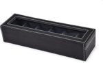 Men's and Women's Leatherette Watch organizer holder Case for 6 Watches, Removable Watch Pillows, Watch Box Holder, Gift for Loved Ones (Grey::Black) - Image 3